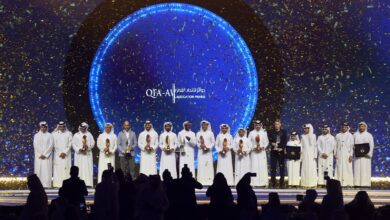 لقطة من حفل توزيع جوائز الاتحاد القطري لكرة القدم 2024-2025 في مركز الدوحة للمعارض والمؤتمرات