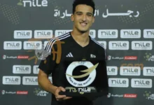 اللاعب أحمد العش بقميص نادي الجونة قبل انتقاله إلى غزل المحلة