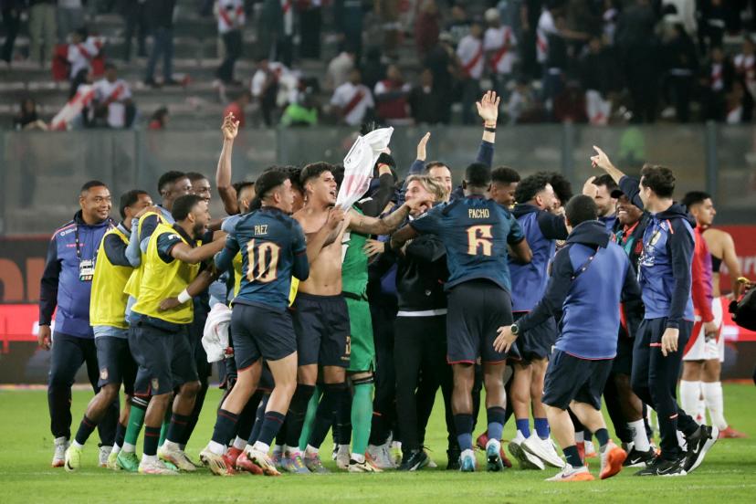 فرحة لاعبي منتخب الإكوادور بعد تأمين التأهل لمونديال 2026