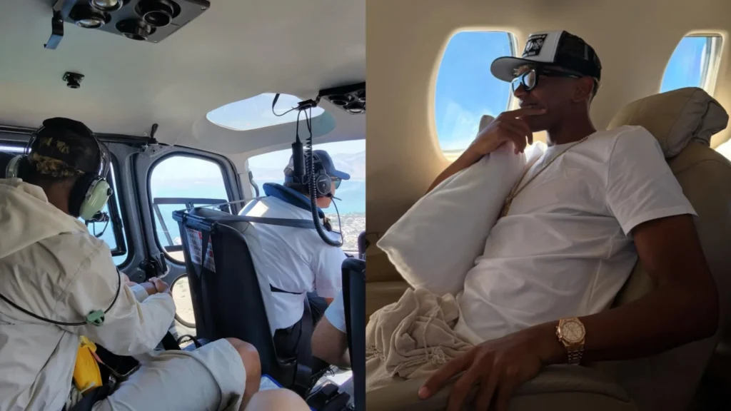 لامين يامال خلال عطلته الصيفية في جولة جوية بالمروحية