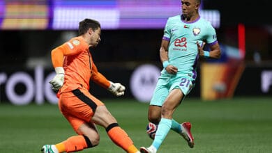 سفيان رحيمي خلال مباراة العين ضد مانشستر سيتي في كأس العالم للأندية