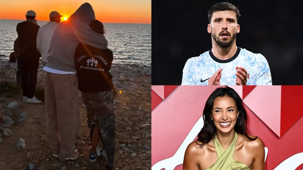 روبن دياز يشارك لحظة رومانسية مع مايا جاما خلال مباراة في دوري Baller، مؤكدًا علاقتهما أمام الجماهير.