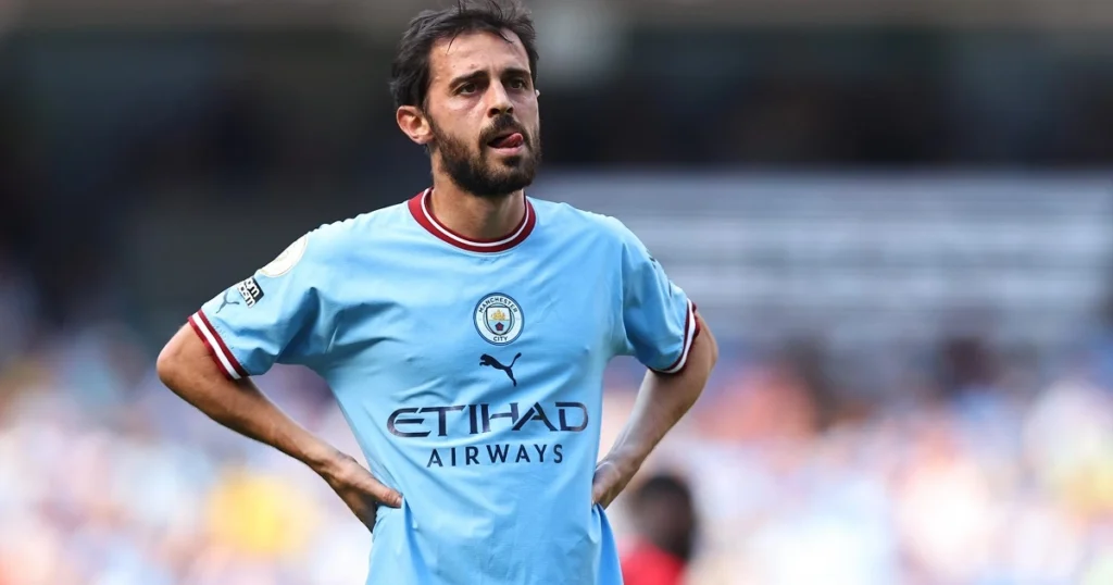 برناردو سيلفا لاعب مانشستر سيتي خلال احتفاله في مباراة كأس العالم للأندية 2025