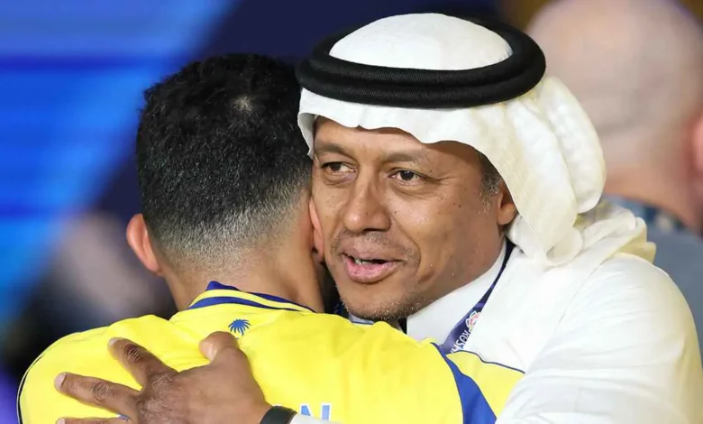 ماجد الجمعان خلال مؤتمر صحفي سابق في نادي النصر