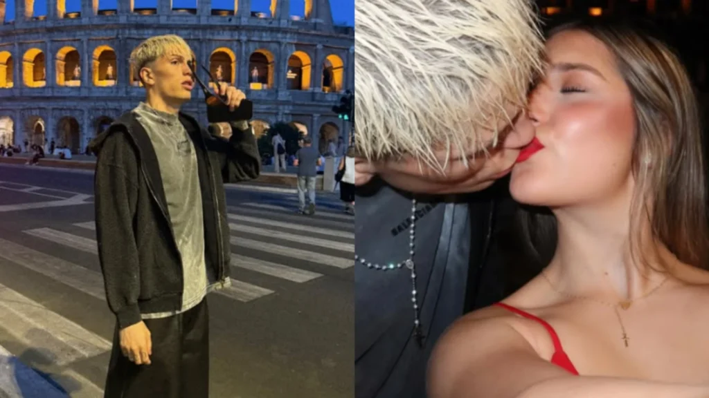 أليخاندرو غارناشو مع عائلته في روما أمام الكولوسيوم