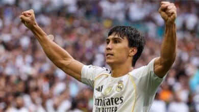 غونزالو غارسيا يحتفل بهدفه مع ريال مدريد في كأس العالم للأندية