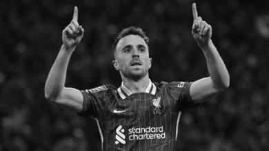 ديوغو جوتا بقميص ليفربول خلال إحدى المباريات