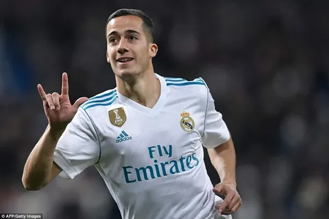 لوكاس فاسكيز بقميص ريال مدريد خلال إحدى المباريات في دوري الأبطال