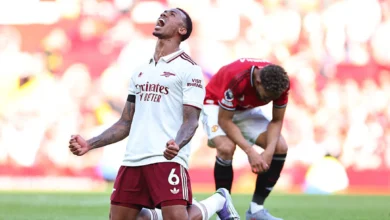 ما هي أبرز الدروس من فوز أرسنال على مانشستر يونايتد في افتتاح الدوري الإنجليزي؟ 3 احتفال لاعبي أرسنال بعد الفوز على مانشستر يونايتد