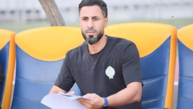 هشام أبوشروان خلال حصة تدريبية مع الرجاء الرياضي