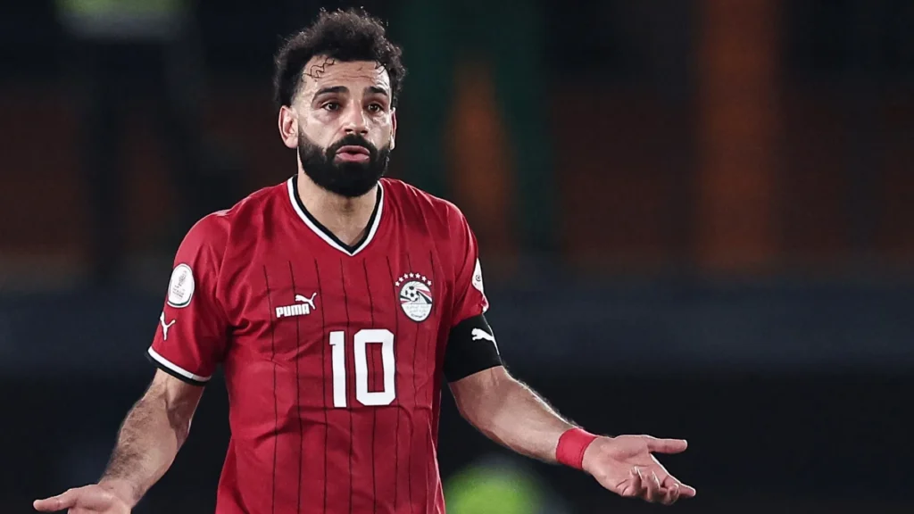 محمد صلاح أثناء تدريبات منتخب مصر في كأس العين الدولية